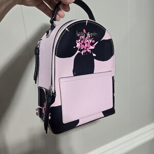 Kate Spade Pink and Black Floral Backpack